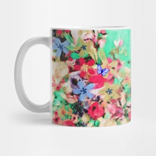 Floral and Crumpled Crepe Pattern Mug